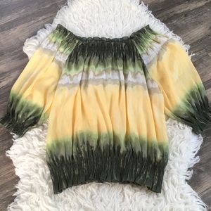 Sheer blouse with balloon sleeves